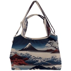 Hokusai Moutains Japan Double Compartment Shoulder Bag by Bedest