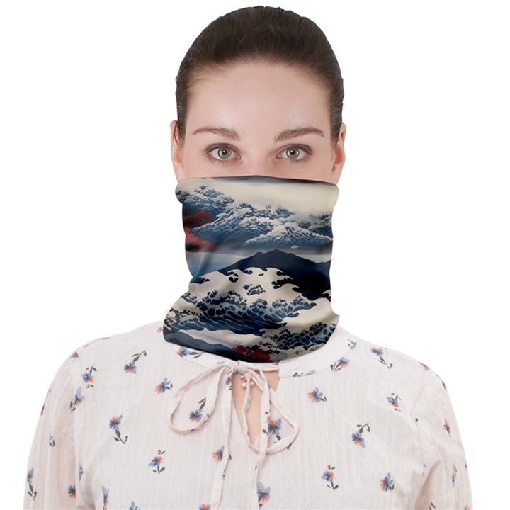 Hokusai Moutains Japan Face Covering Bandana (Adult)