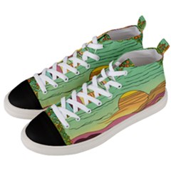 Painting Colors Box Green Men s Mid-top Canvas Sneakers by Bedest