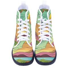 Painting Colors Box Green Men s High-top Canvas Sneakers by Bedest