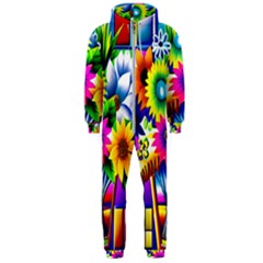 Flower Vase Flower Collage Pop Art Hooded Jumpsuit (men) by Bedest