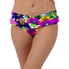 Flower Vase Flower Collage Pop Art Frill Bikini Bottoms by Bedest