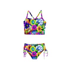 Flower Vase Flower Collage Pop Art Girls  Tankini Swimsuit by Bedest