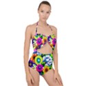 Flower Vase Flower Collage Pop Art Scallop Top Cut Out Swimsuit View1