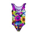 Flower Vase Flower Collage Pop Art Kids  Frill Swimsuit View2