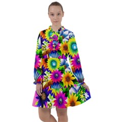 Flower Vase Flower Collage Pop Art All Frills Chiffon Dress by Bedest