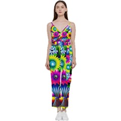 Flower Vase Flower Collage Pop Art V-neck Camisole Jumpsuit by Bedest