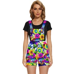 Flower Vase Flower Collage Pop Art Short Overalls by Bedest