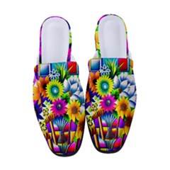 Flower Vase Flower Collage Pop Art Women s Classic Backless Heels by Bedest