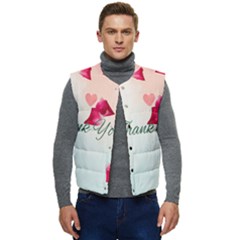 Thank You Design Men s Button Up Puffer Vest	