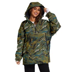 Teal, Gold, White And Black Oils Women s Ski And Snowboard Waterproof Breathable Jacket by Khoncepts