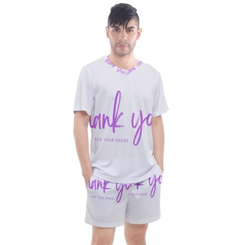 Thank You  Men s Mesh T-shirt And Shorts Set by lipli