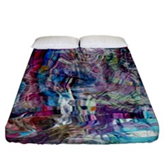 Layered Waves Fitted Sheet (california King Size) by kaleidomarblingart