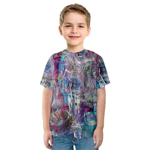 Layered Waves Kids  Sport Mesh T-shirt by kaleidomarblingart