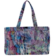 Layered Waves Canvas Work Bag by kaleidomarblingart