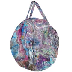 Layered Waves Giant Round Zipper Tote by kaleidomarblingart