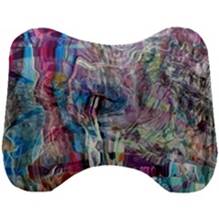 Layered Waves Head Support Cushion by kaleidomarblingart