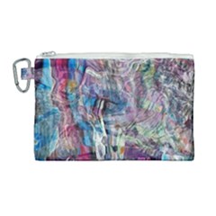 Layered Waves Canvas Cosmetic Bag (large) by kaleidomarblingart