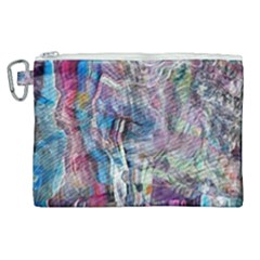 Layered Waves Canvas Cosmetic Bag (xl) by kaleidomarblingart