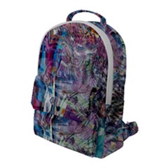 Layered Waves Flap Pocket Backpack (large) by kaleidomarblingart