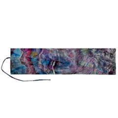 Layered Waves Roll Up Canvas Pencil Holder (l) by kaleidomarblingart