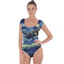 Spaceship Starry Night Van Gogh Painting Short Sleeve Leotard  View1