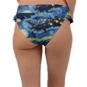 Spaceship Starry Night Van Gogh Painting Frill Bikini Bottoms View2