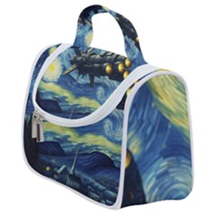 Spaceship Starry Night Van Gogh Painting Satchel Handbag by Maspions