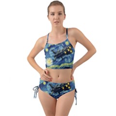 Spaceship Starry Night Van Gogh Painting Mini Tank Bikini Set