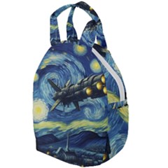 Spaceship Starry Night Van Gogh Painting Travel Backpack by Maspions