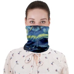 Spaceship Starry Night Van Gogh Painting Face Covering Bandana (adult)