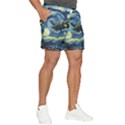 Spaceship Starry Night Van Gogh Painting Men s Runner Shorts View2