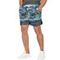 Spaceship Starry Night Van Gogh Painting Men s Runner Shorts View3