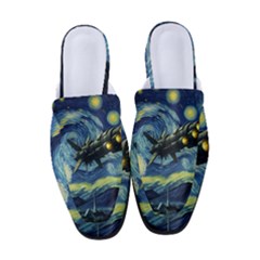 Spaceship Starry Night Van Gogh Painting Women s Classic Backless Heels by Maspions