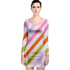 Lines Geometric Background Long Sleeve Bodycon Dress