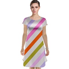 Lines Geometric Background Cap Sleeve Nightdress