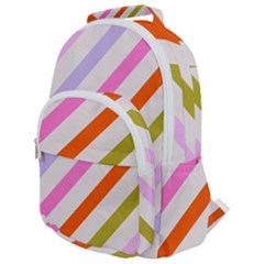 Lines Geometric Background Rounded Multi Pocket Backpack