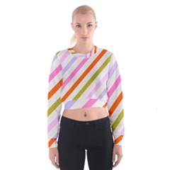 Lines Geometric Background Cropped Sweatshirt by Maspions