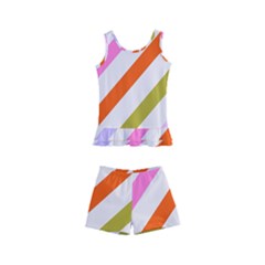 Lines Geometric Background Kids  Boyleg Swimsuit