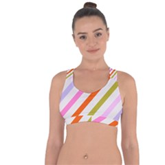 Lines Geometric Background Cross String Back Sports Bra by Maspions