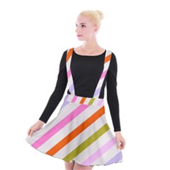 Lines Geometric Background Suspender Skater Skirt