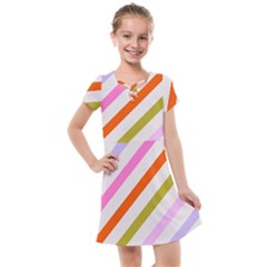 Lines Geometric Background Kids  Cross Web Dress