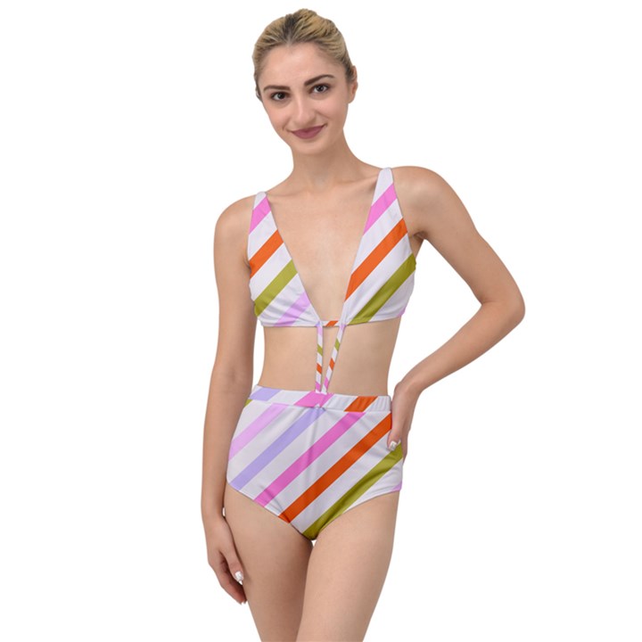 Lines Geometric Background Tied Up Two Piece Swimsuit