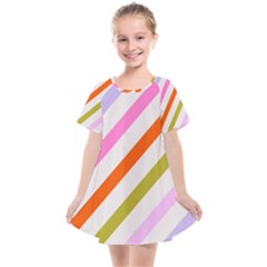 Lines Geometric Background Kids  Smock Dress