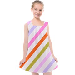 Lines Geometric Background Kids  Cross Back Dress