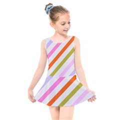 Lines Geometric Background Kids  Skater Dress Swimsuit