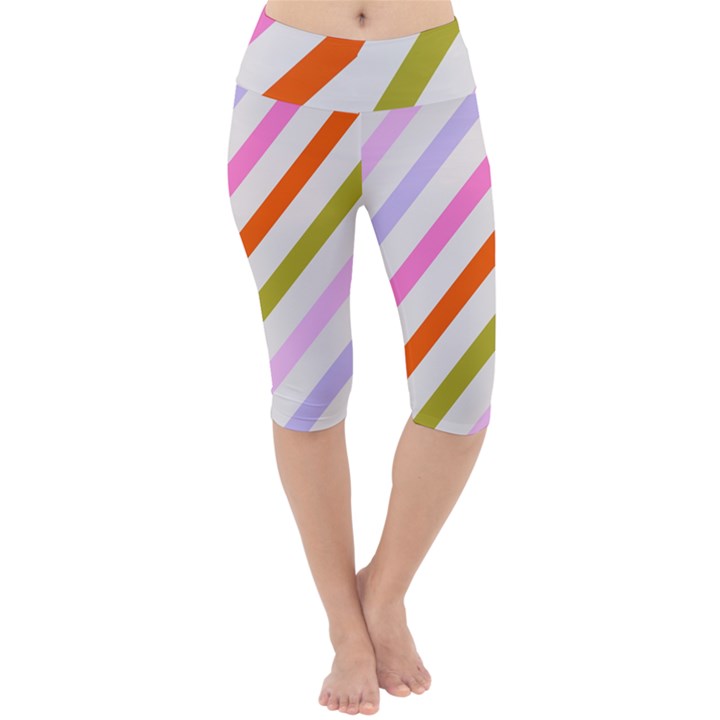 Lines Geometric Background Lightweight Velour Cropped Yoga Leggings