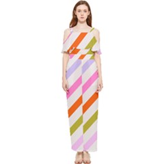 Lines Geometric Background Draped Sleeveless Chiffon Jumpsuit by Maspions