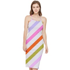 Lines Geometric Background Bodycon Cross Back Summer Dress