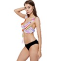 Lines Geometric Background Low Cut Ruffle Edge Bikini Top View2